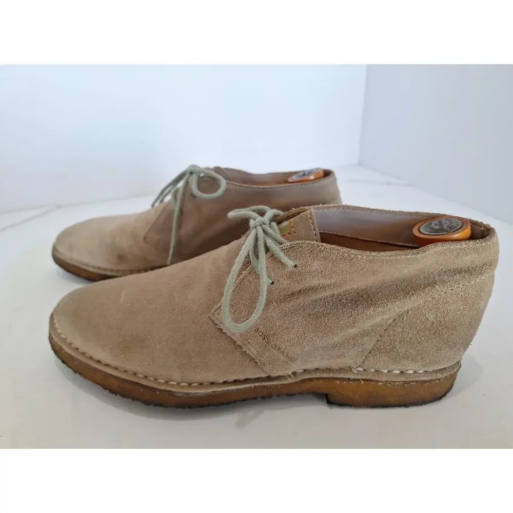 BOSS Orange Beige Suede Desert Chukka Boots Men’s 40 (US 7) Casual Crepe Sole